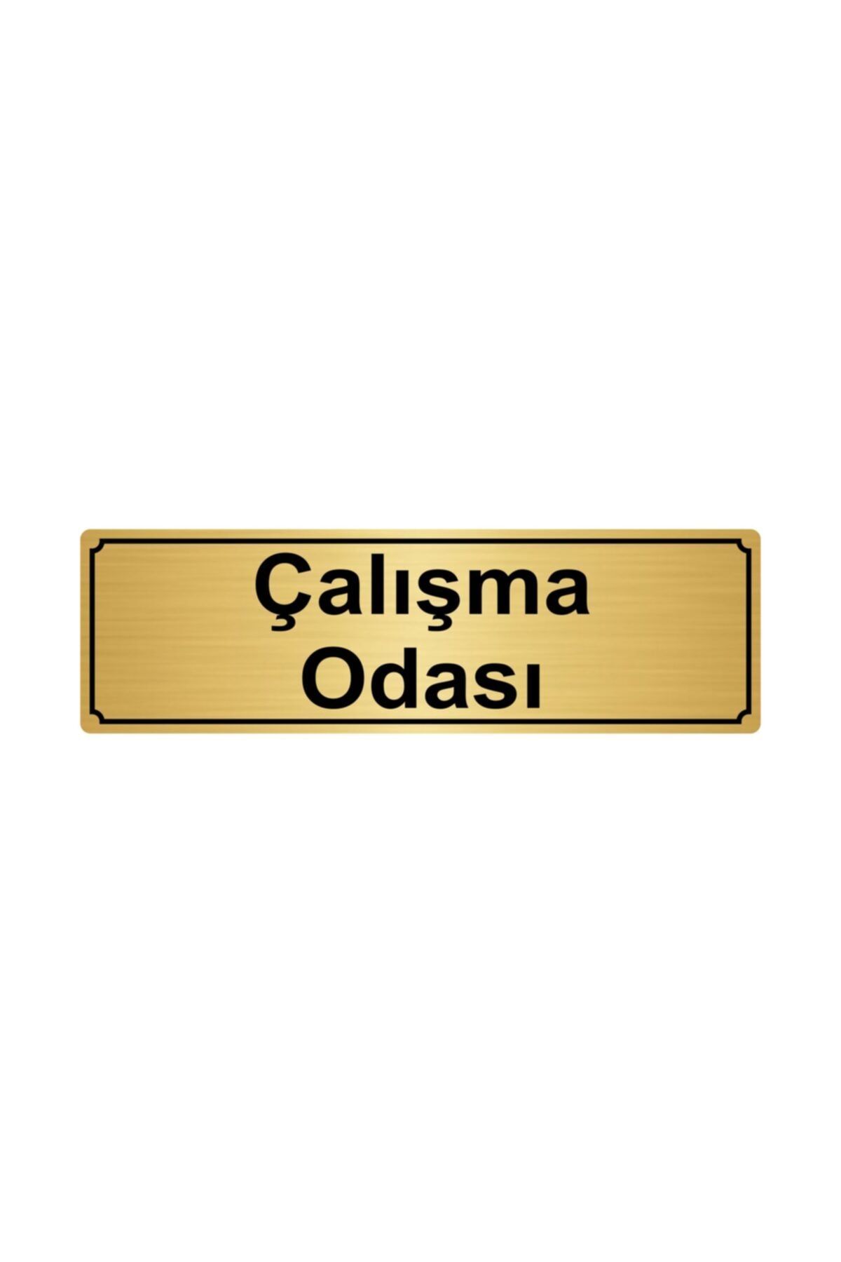 Çalışma Odası Yönlendirme Levhası 5cmx20cm Altın Renk Metal Kapı İsimlik Tabela