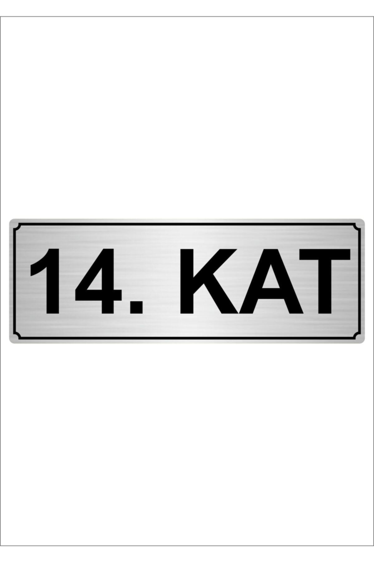 14.kat 10cmx20cm Metal Yönlendirme Levhası Gümüş Renk Kapı İsimlik Tabela