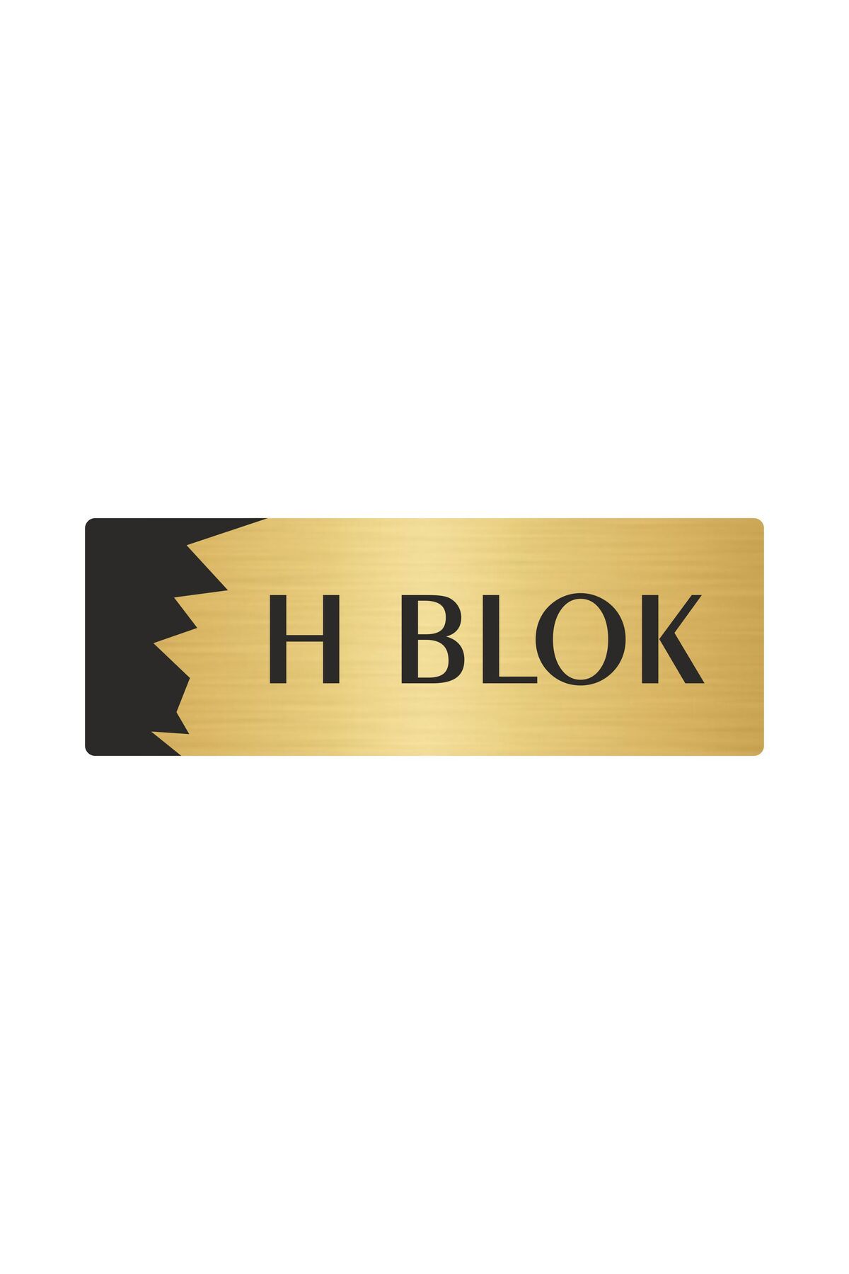 H Blok Metal Departman Kapı İsimliği, Yönlendirme levhası 5X20 Cm Altın Renk Kapı İsimlik Tabela