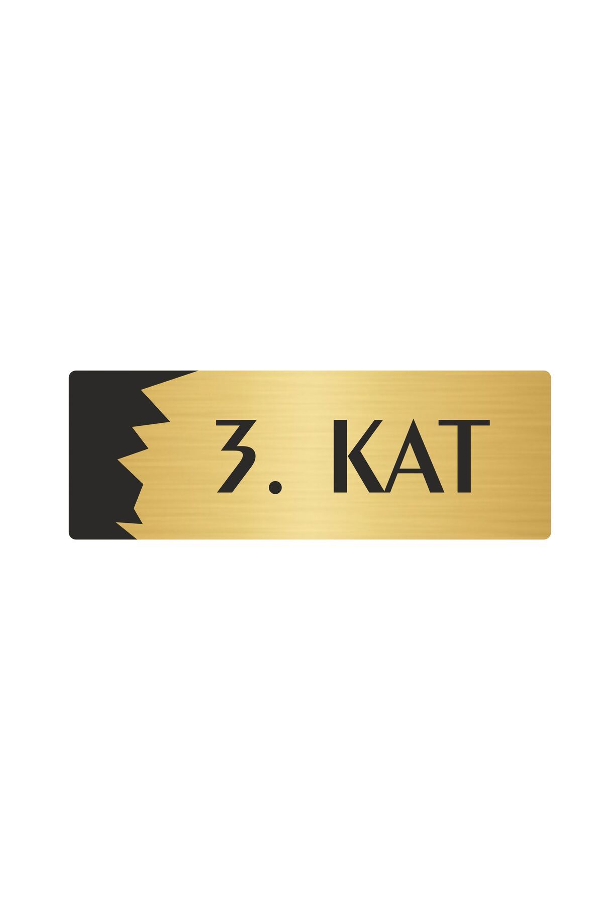 Metal Departman Kapı İsimliği, Yönlendirme levhası 3. Kat 5X20 Cm Altın Renk Kapı İsimlik Tabela
