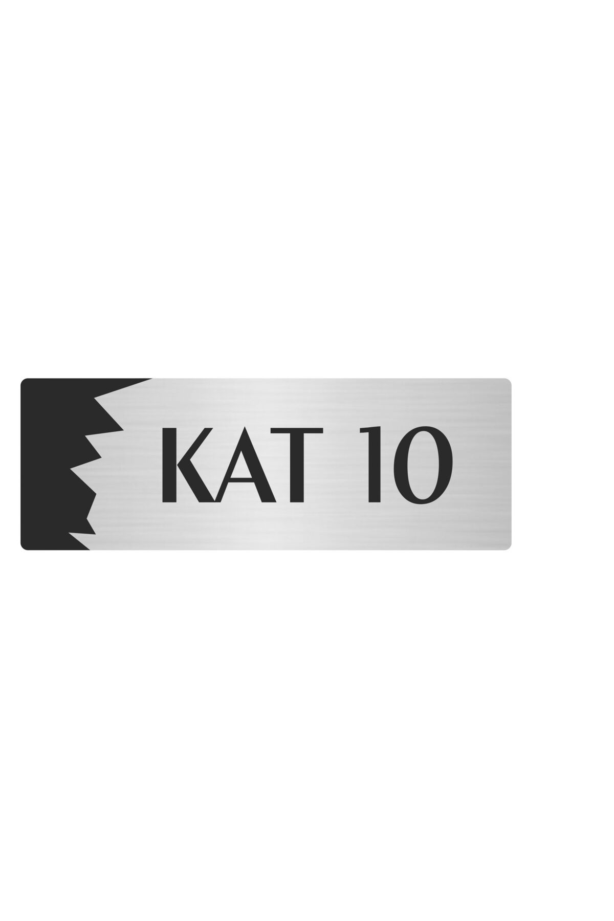 Metal Departman Kapı İsimliği, Yönlendirme levhası Kat (10) 5X20 Cm Gümüş Renk Kapı İsimlik Tabela