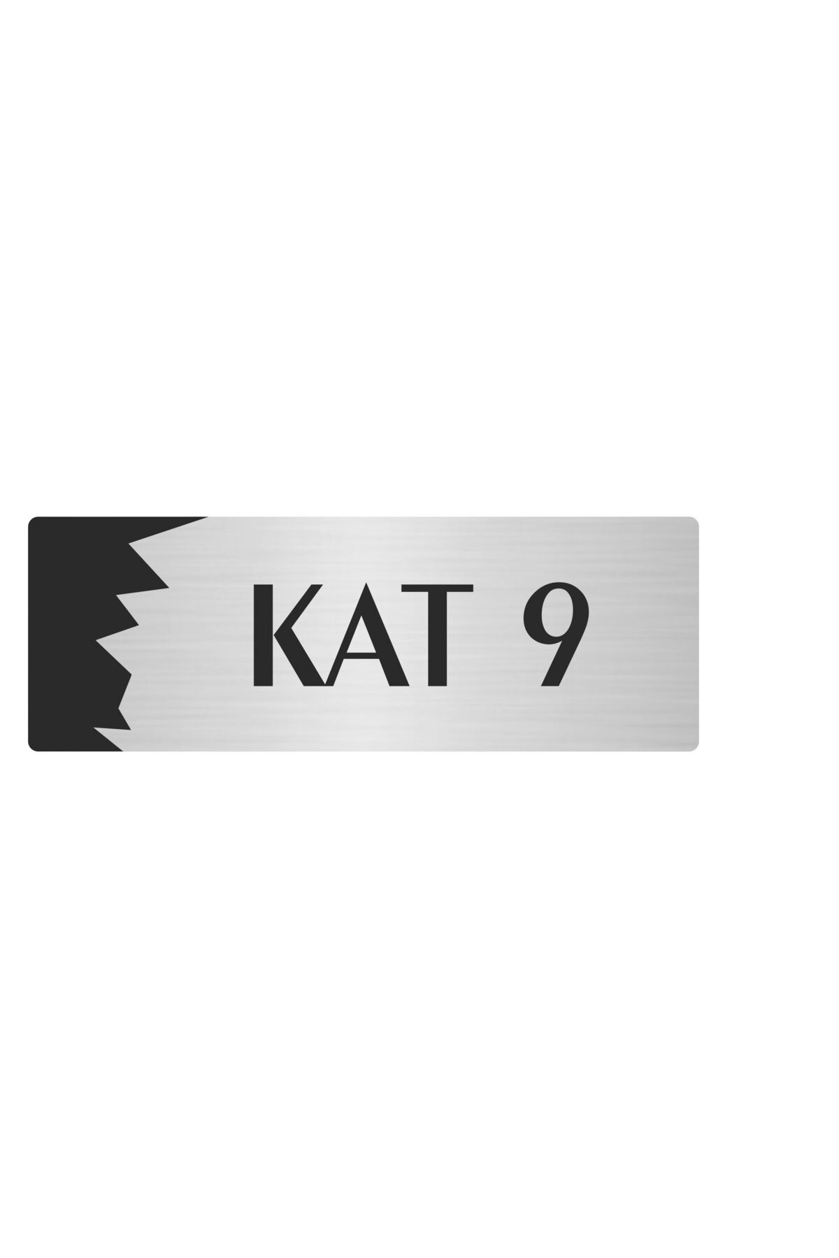 Metal Departman Kapı İsimliği, Yönlendirme levhası Kat (9) 5X20 Cm Gümüş Renk Kapı İsimlik Tabela