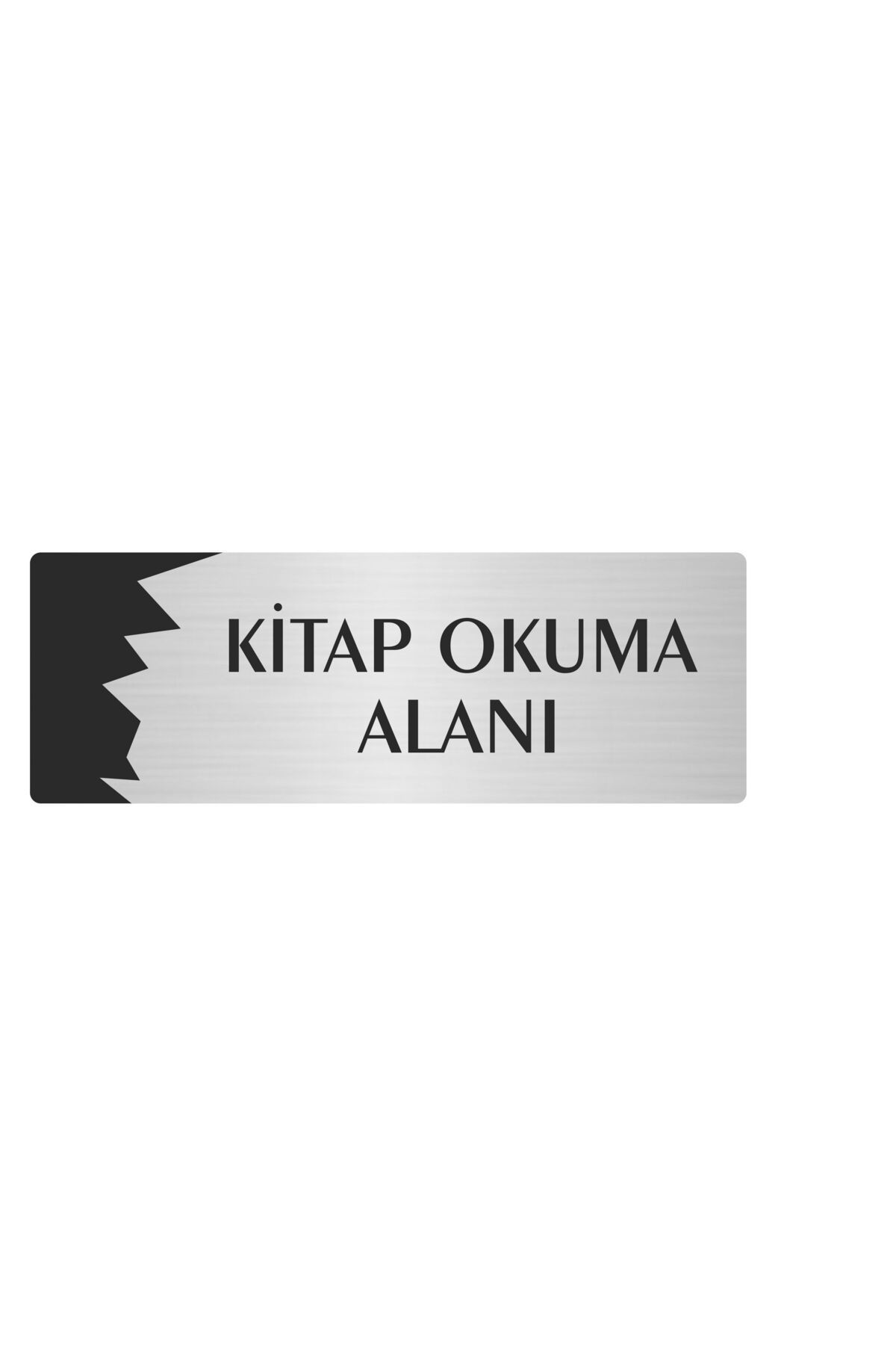 Metal Departman Kapı İsimliği, Yönlendirme levhası Kitap Okuma Alanı 5X20 Cm Gümüş Renk Kapı İsimlik Tabela