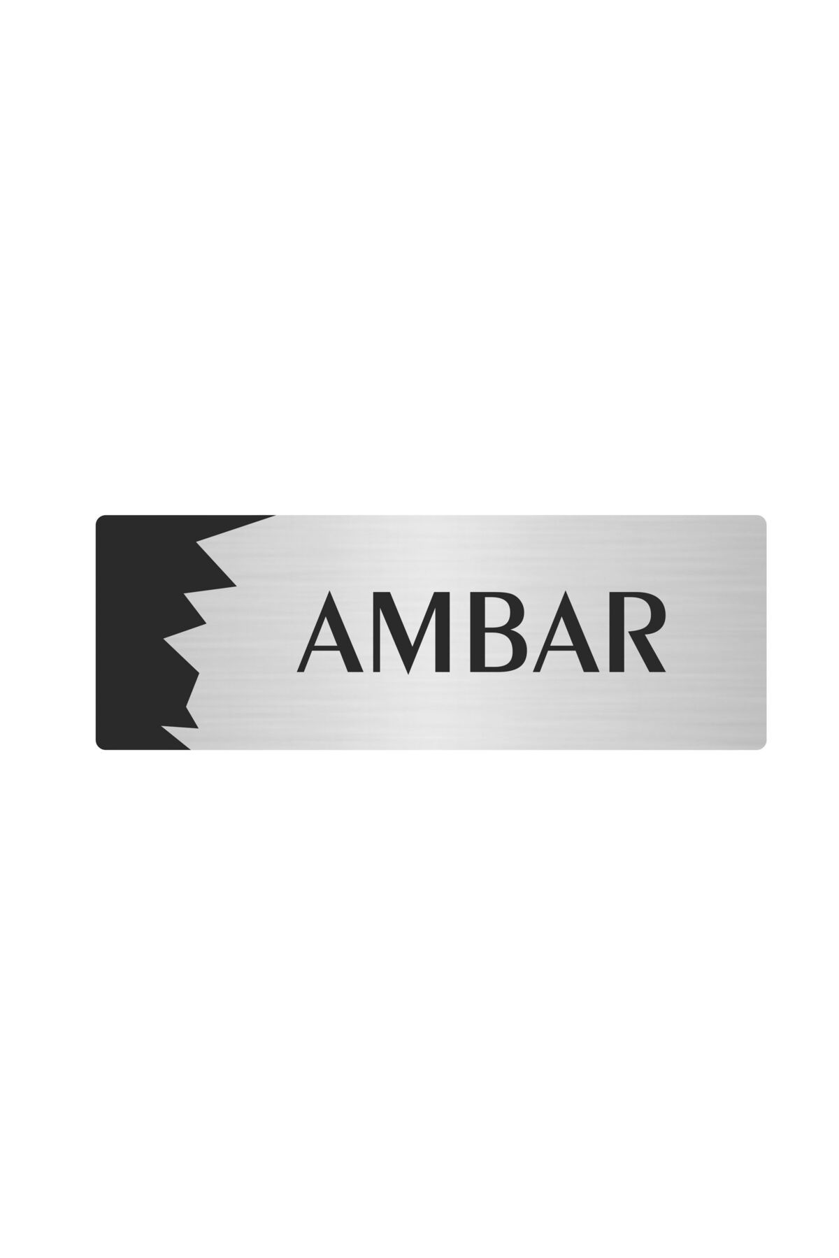 Metal Departman Kapı İsimliği, Yönlendirme levhası Ambar 5X20 Cm Gümüş Renk Kapı İsimlik Tabela