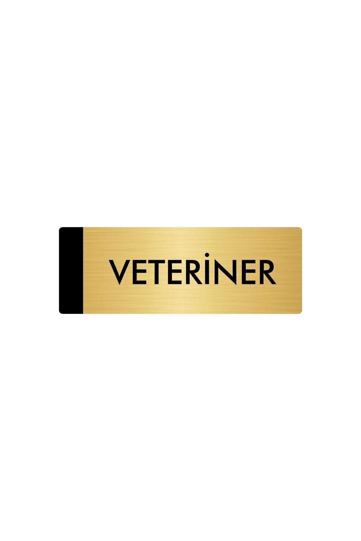 Metal Yönlendirme Levhası, Departman Kapı Isimliği Veteriner 5x20 Cm Altın Renk Kapı İsimlik Tabela